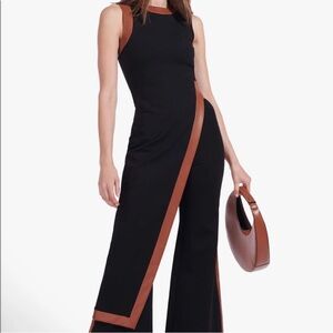 NWT STAUD Pointer Top Black Whiskey Ponte Size Small